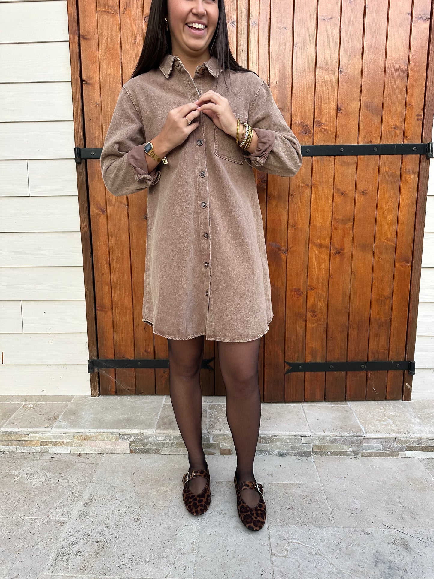 Robe en jean café ♡