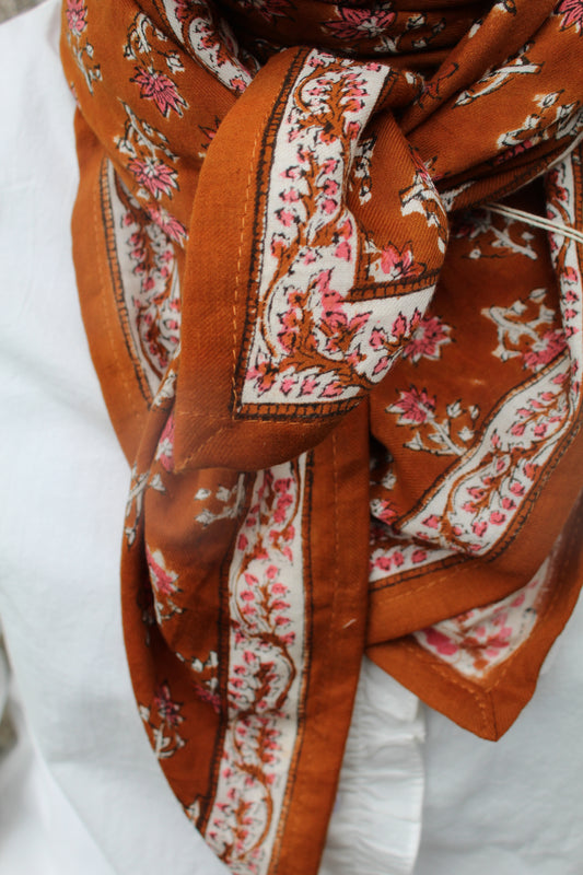 Foulard indien (grand format) ♡ punam camel