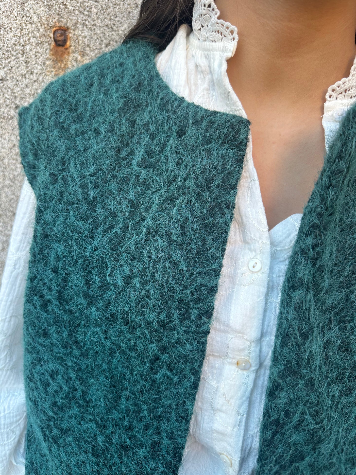 Veste sans manches vert sapîn ♡