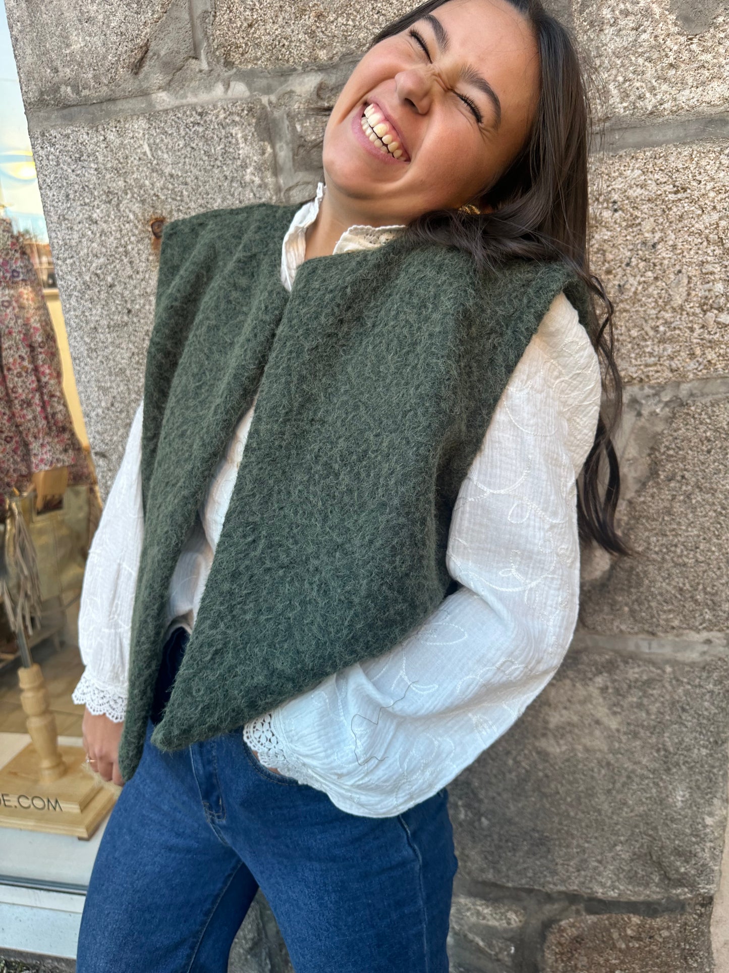 Veste sans manches kaki ♡