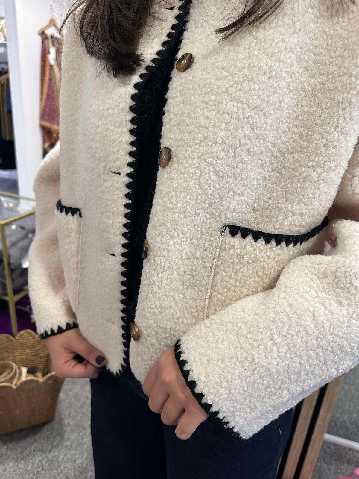 Veste manteau moumoute