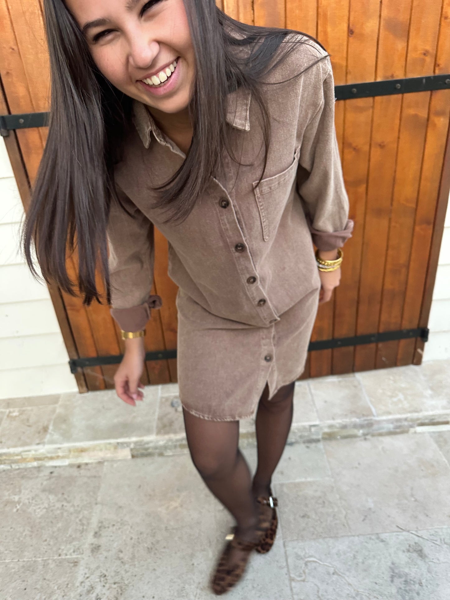 Robe en jean café ♡