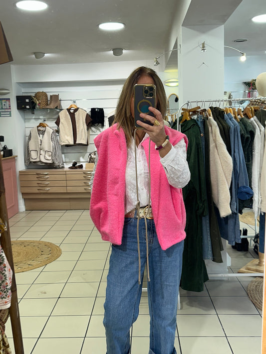 Veste sans manches rose ♡