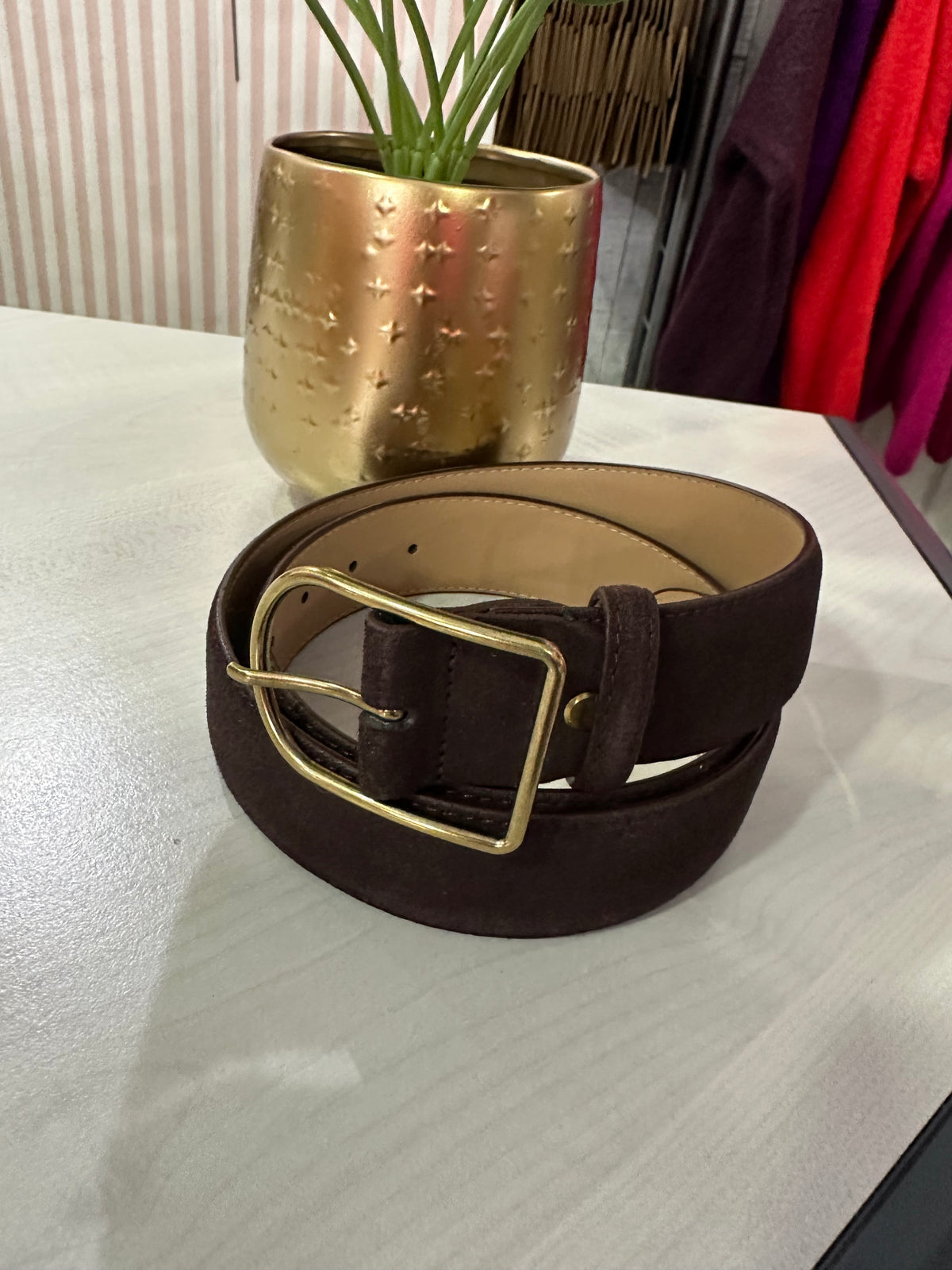 Ceinture cuir (large) chocolat  ♡