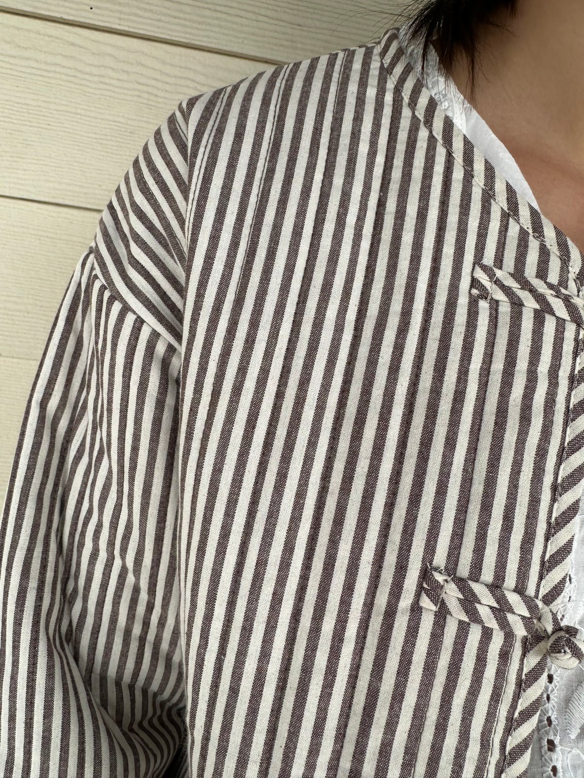 Veste matelassée rayée chocolat