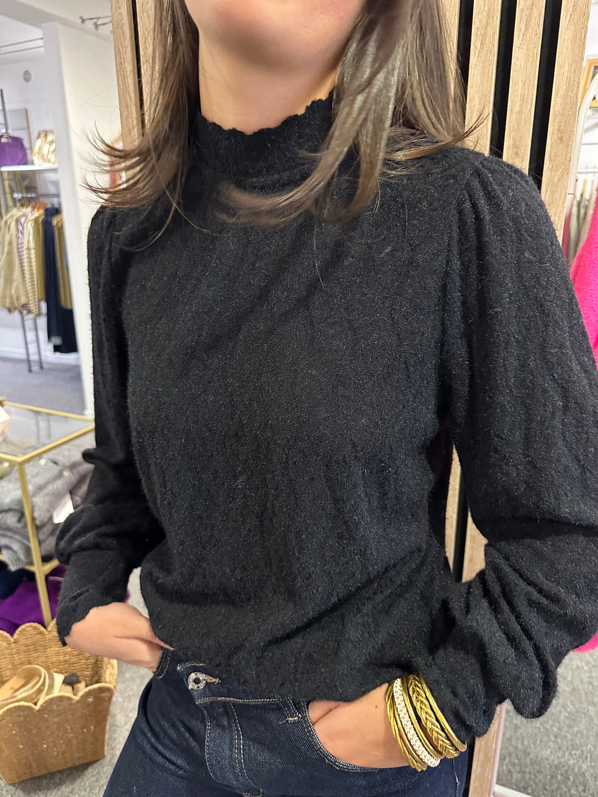 Blouse noire dentelle