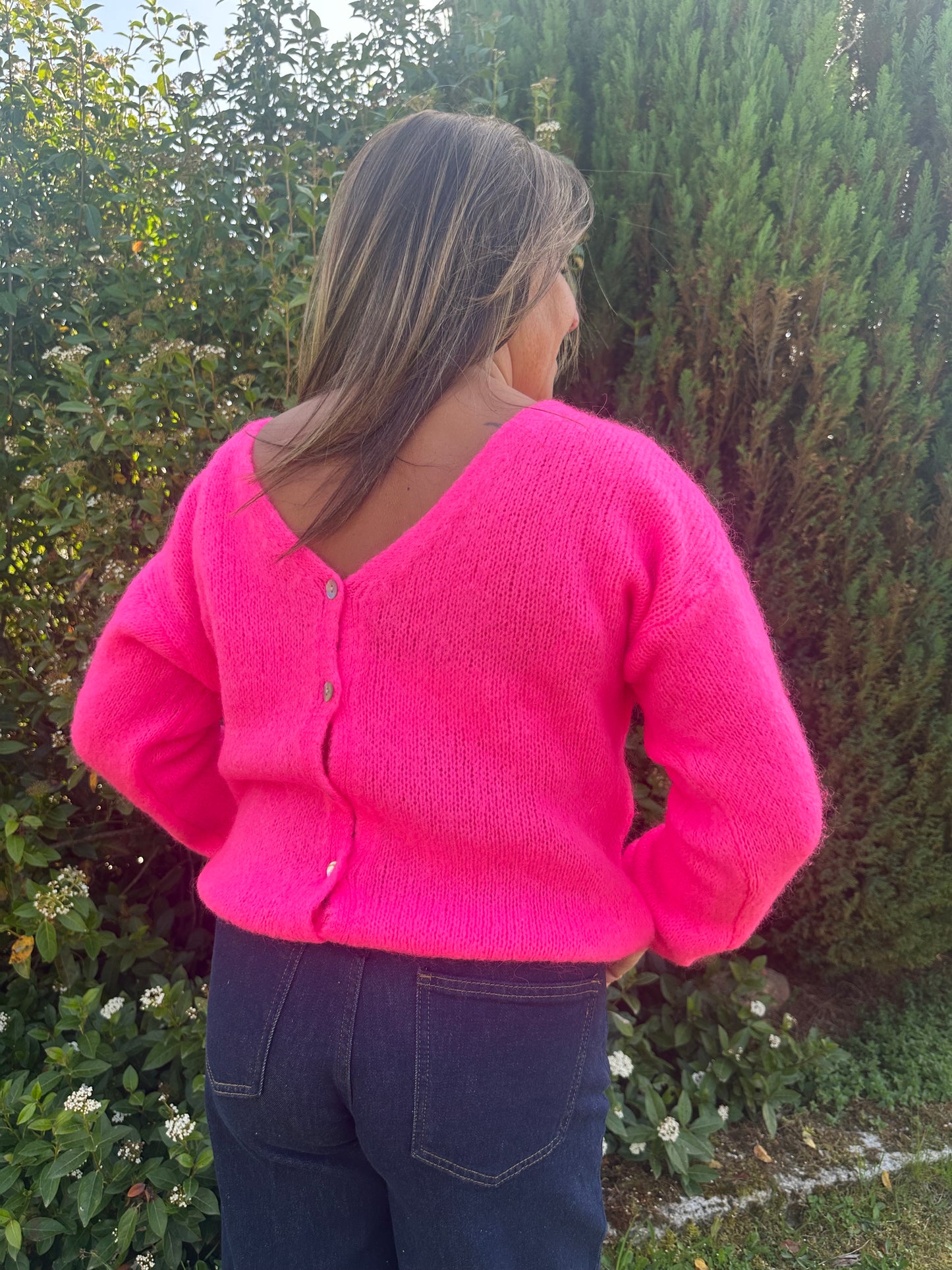 Gilet doudou rose fluo ♡