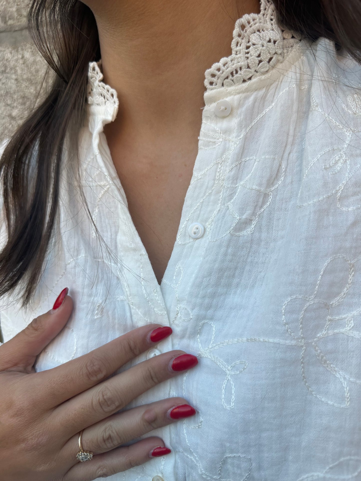 Blouse blanche broderie ♡