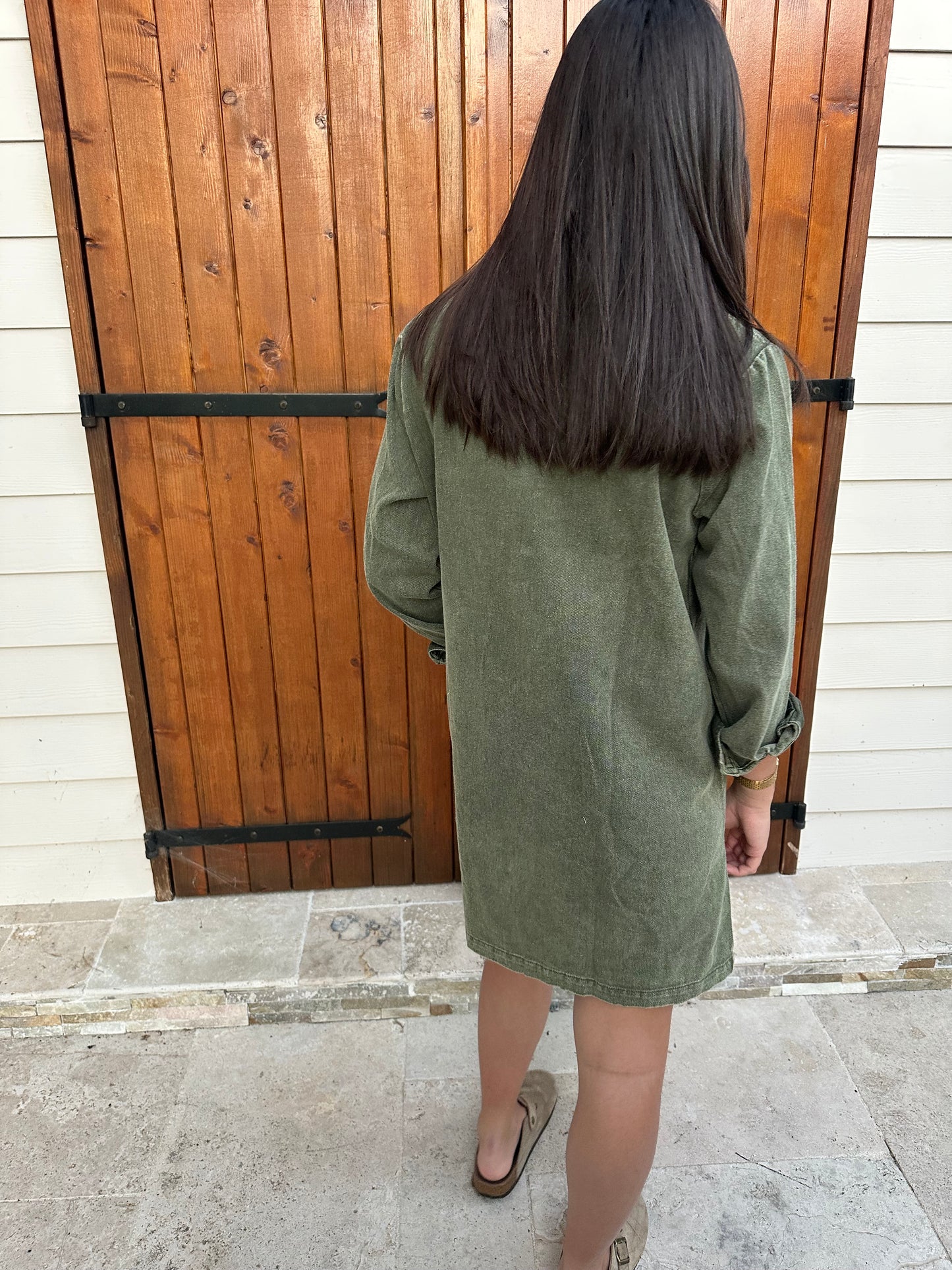 Robe en jean kaki ♡