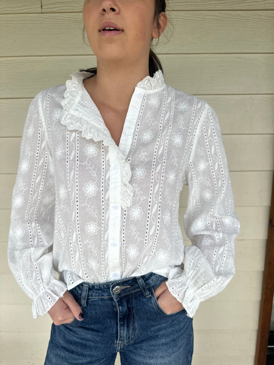 Blouse blanche broderie