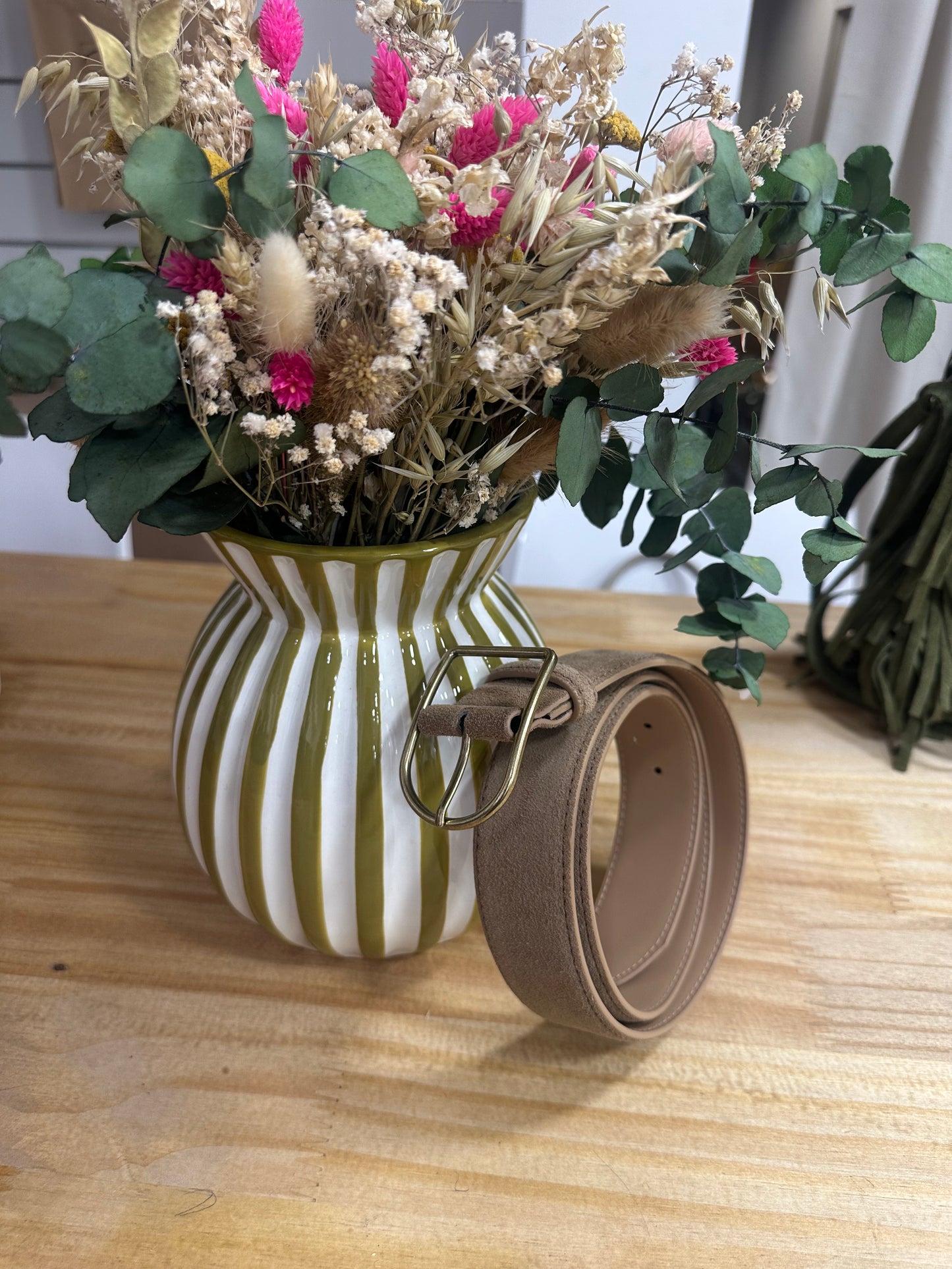 Ceinture cuir (large) taupe ♡