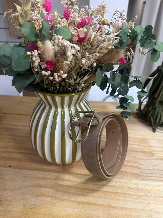 Ceinture cuir (large) taupe ♡