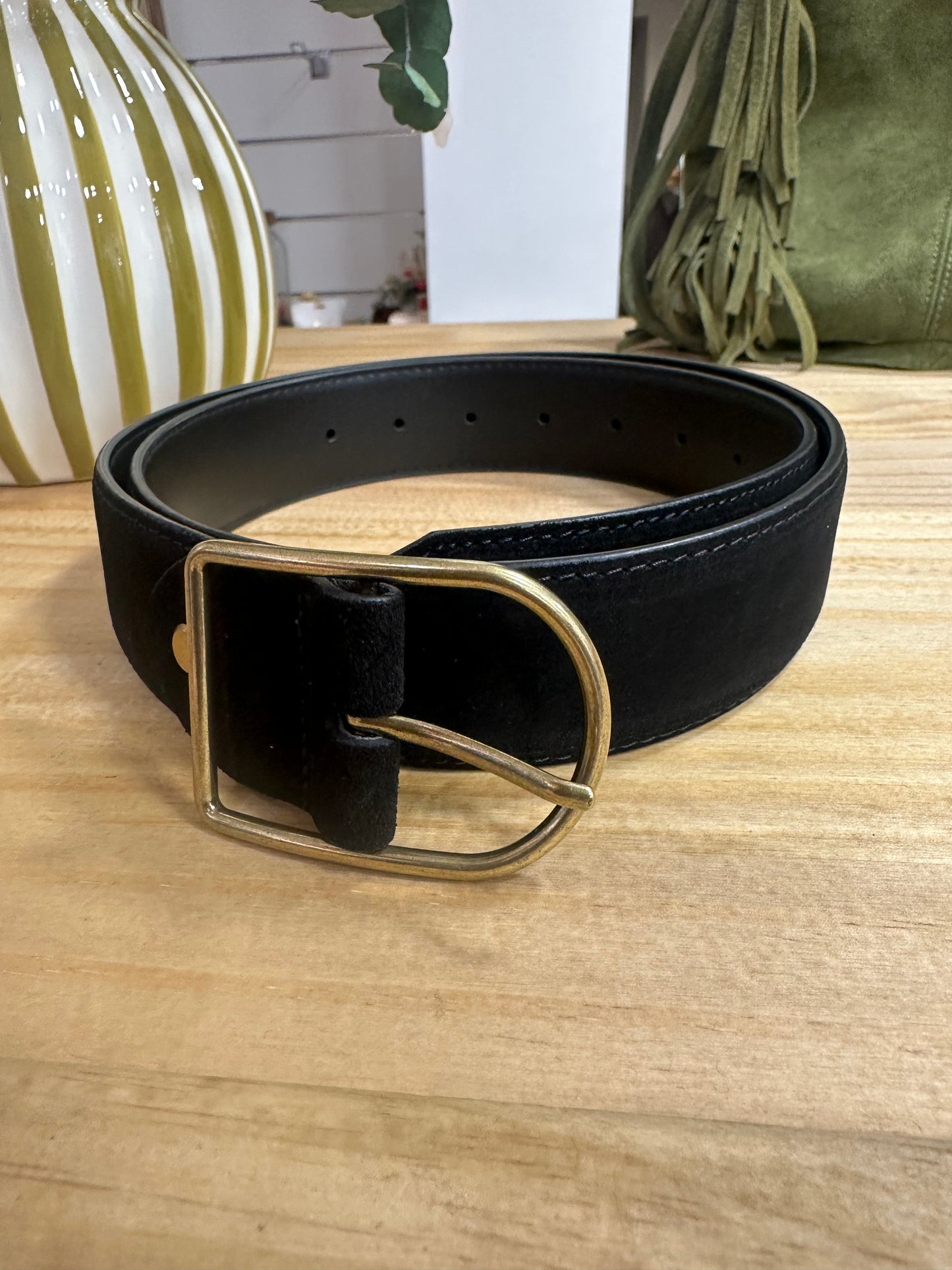 Ceinture cuir (large) noir ♡