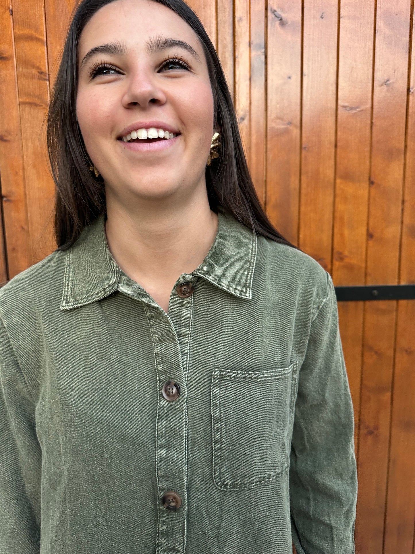 Robe en jean kaki ♡