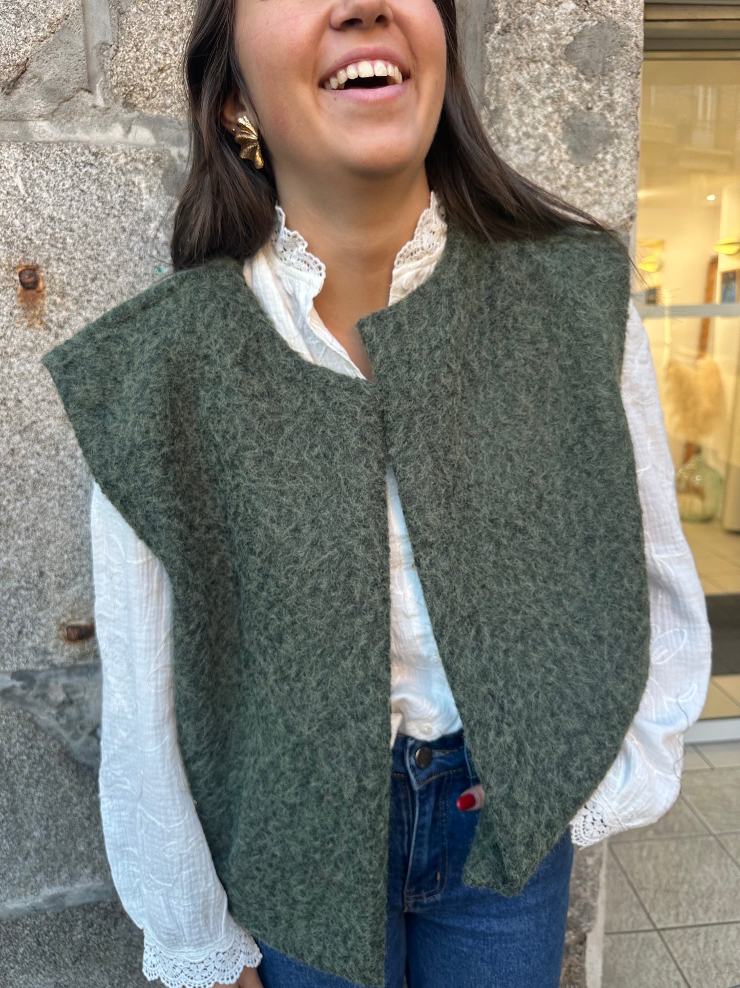 Veste sans manches kaki ♡