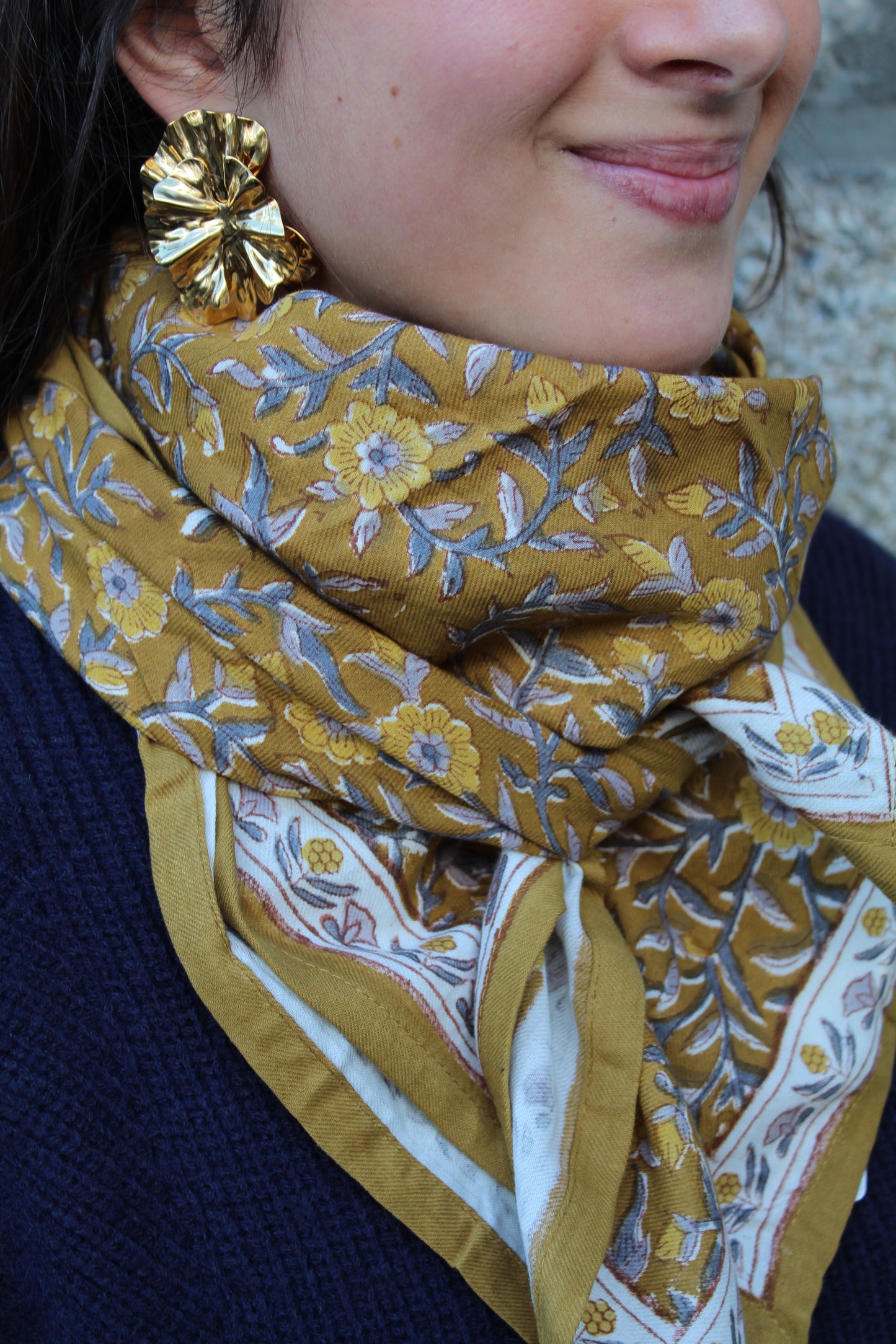 Foulard indien (grand format) ♡ Scarlett Gold
