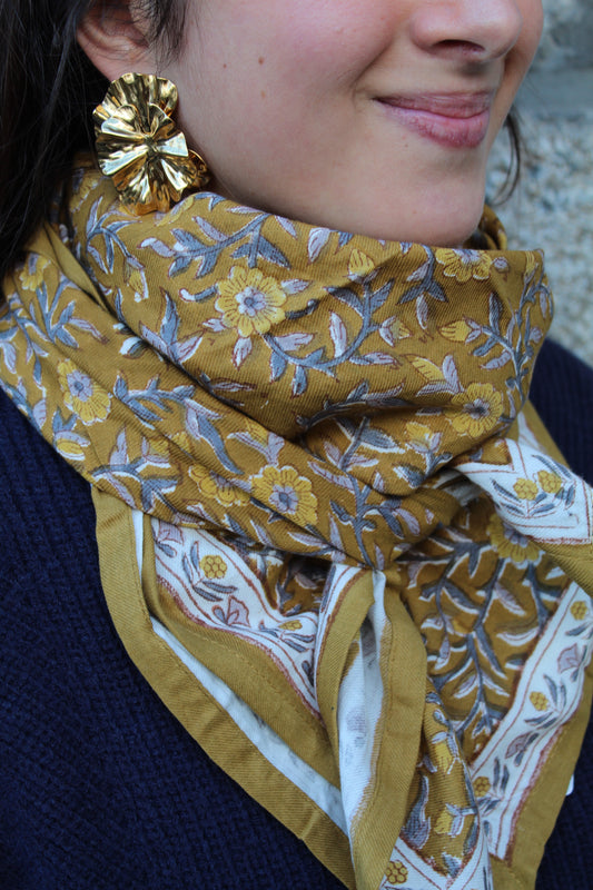 Foulard indien (grand format) ♡ Scarlett Gold