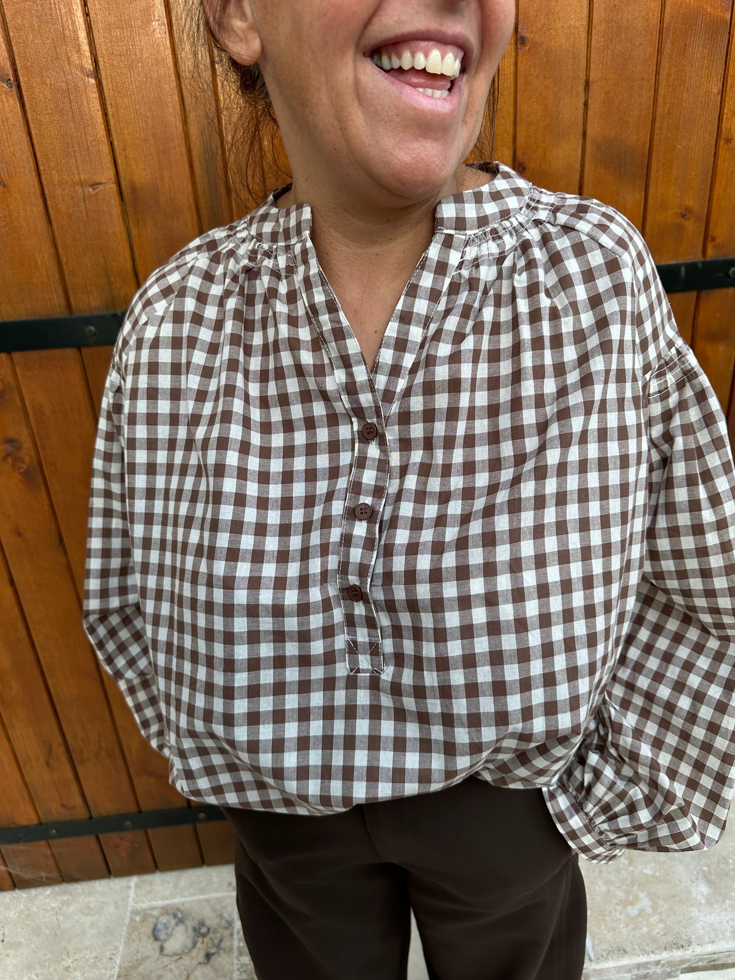 Blouse à carreaux Choco ♡