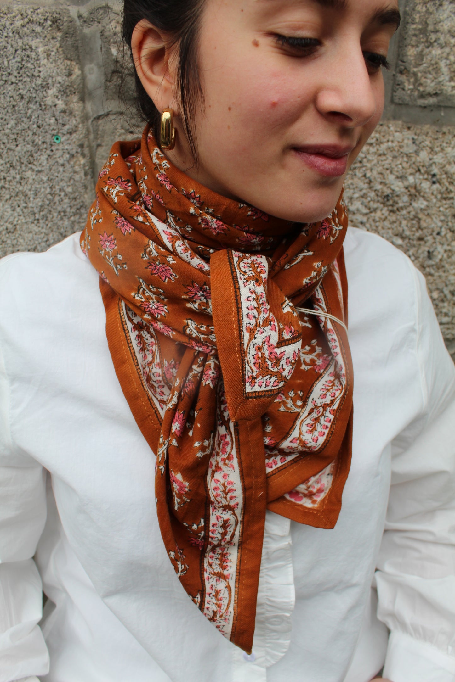 Foulard indien (grand format) ♡ punam camel