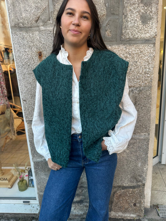 Veste sans manches vert sapîn ♡