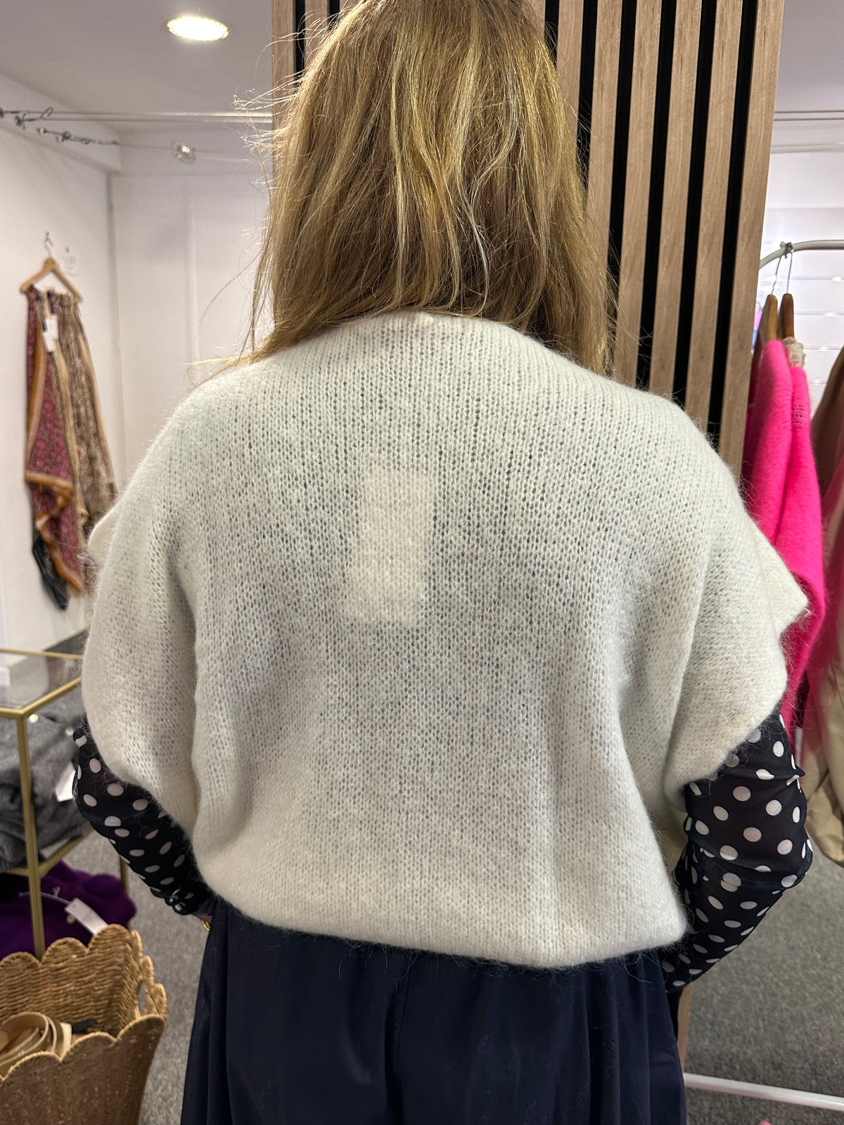 Pull veste blanc