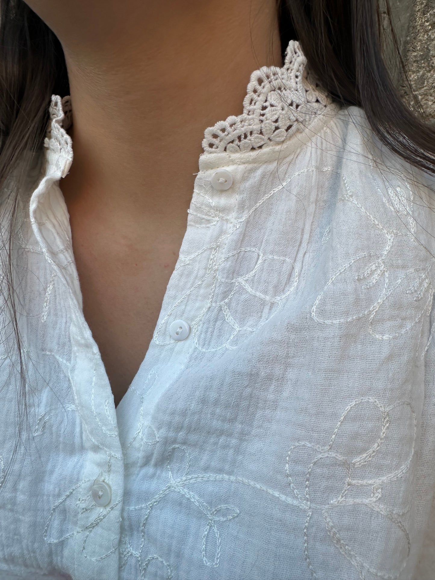 Blouse blanche broderie ♡