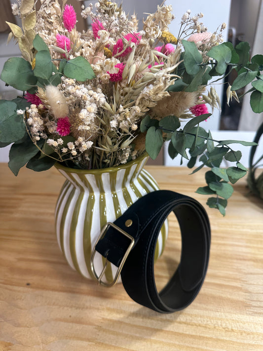 Ceinture cuir (large) noir ♡