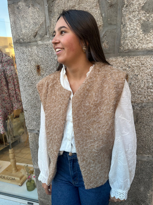 Veste sans manches camel ♡