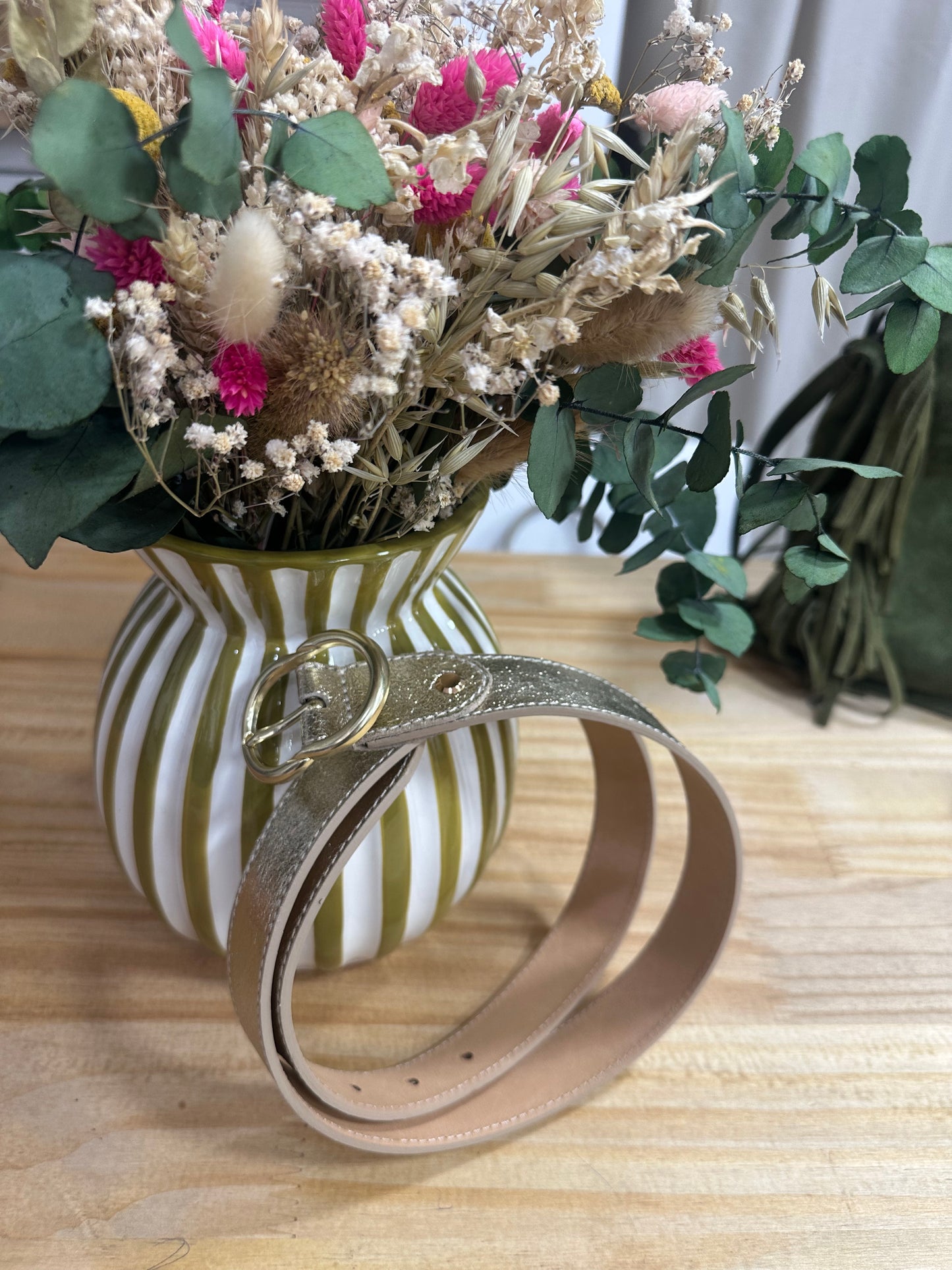 Ceinture (fine) cuir dorée ♡