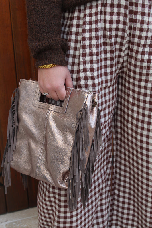 Sac à franges bronze ♡