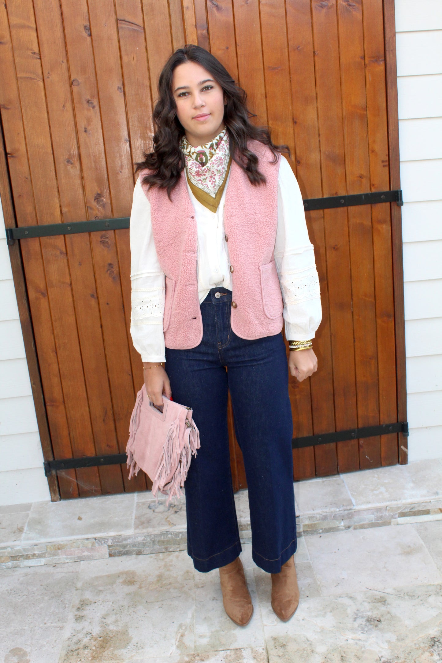 Veste sans manche vieux rose ♡