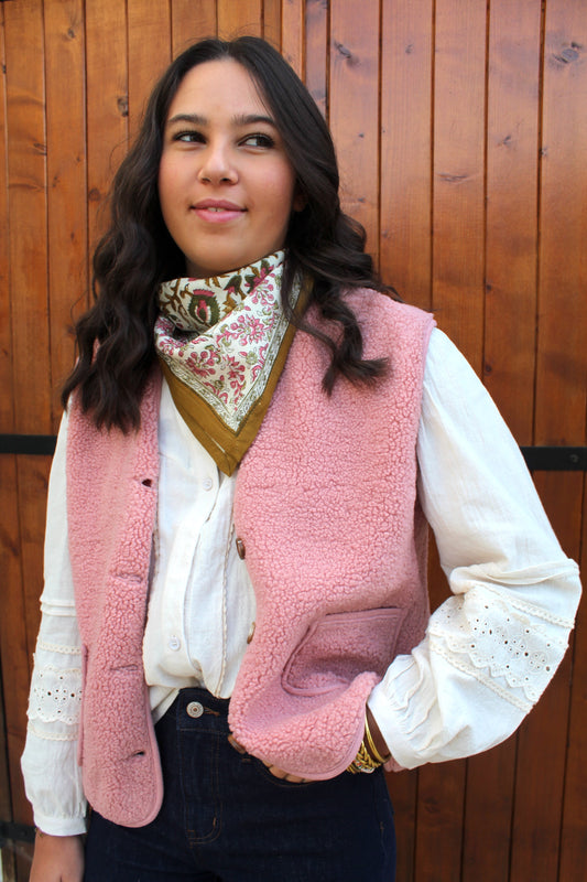 Veste sans manche vieux rose ♡