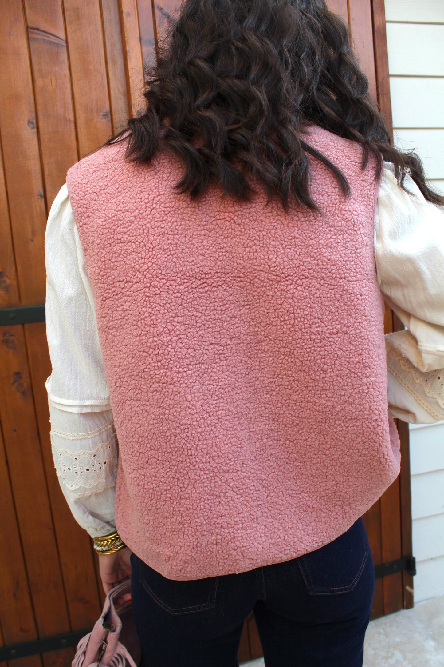 Veste sans manche vieux rose ♡