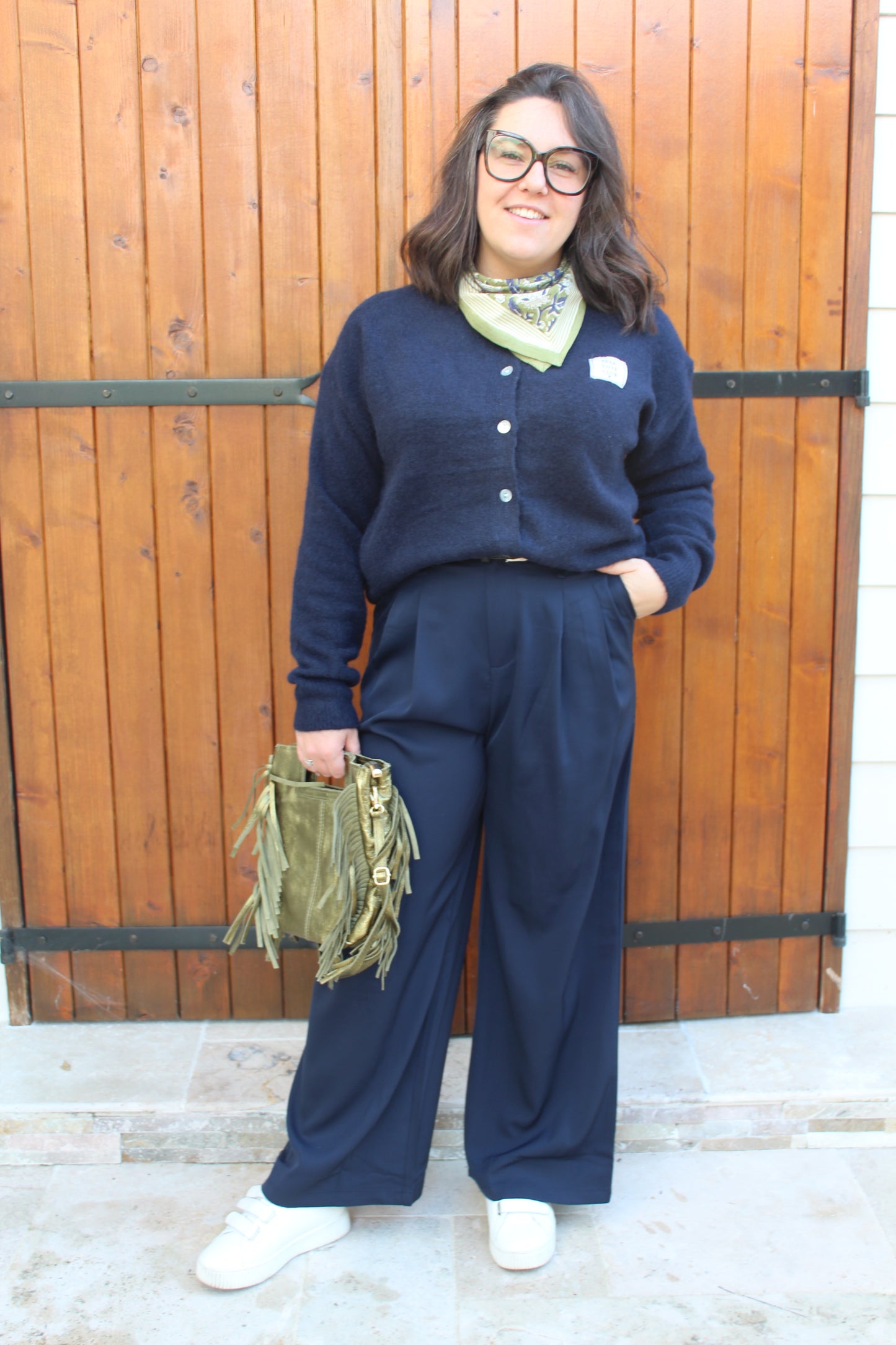 Foulard indien (petit format) ♡ Harper Kaki