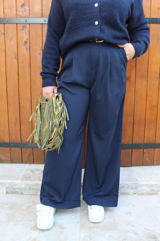 Pantalon à pinces marine ♡