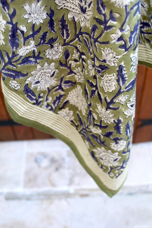 Foulard indien (petit format) ♡ Harper Kaki