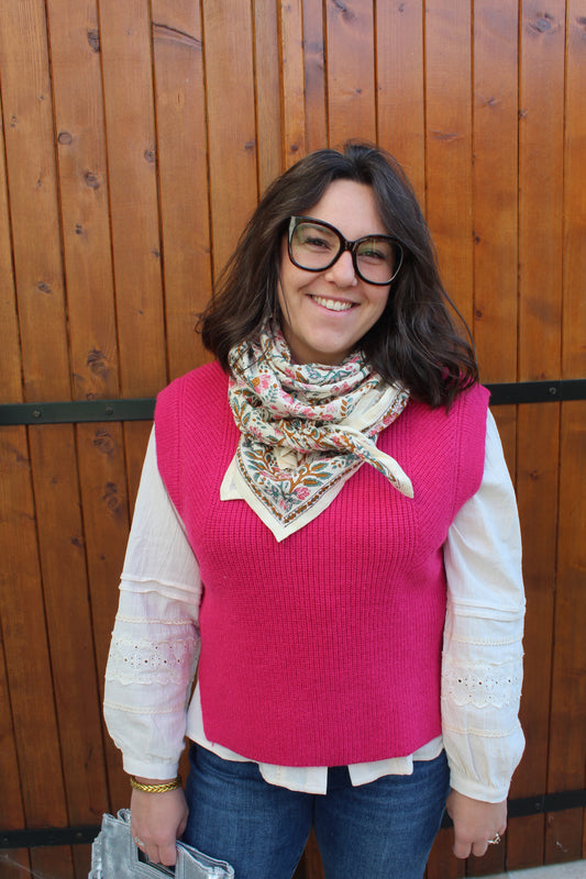 Pull sans manches fuchsia ♡