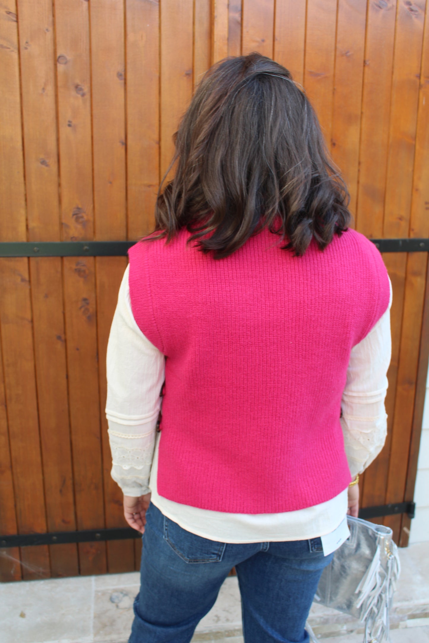 Pull sans manches fuchsia ♡