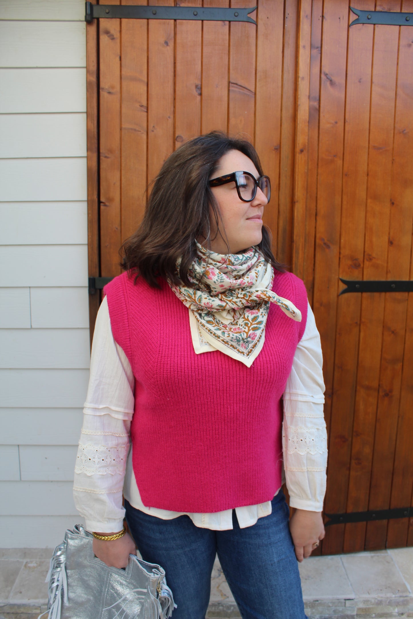 Pull sans manches fuchsia ♡