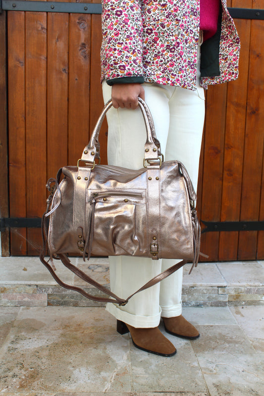Grand sac en cuir Bronze ♡