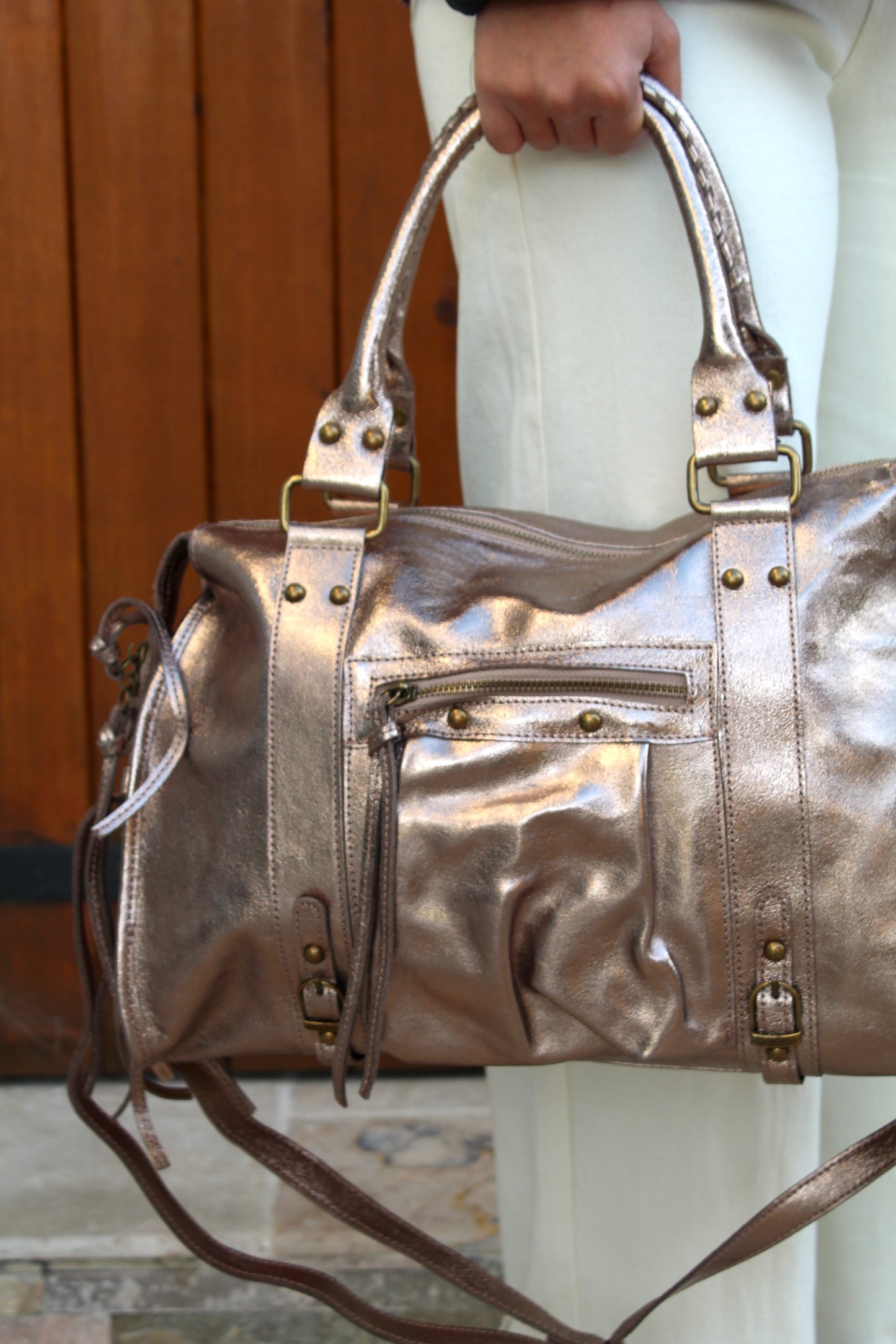 Grand sac en cuir Bronze ♡