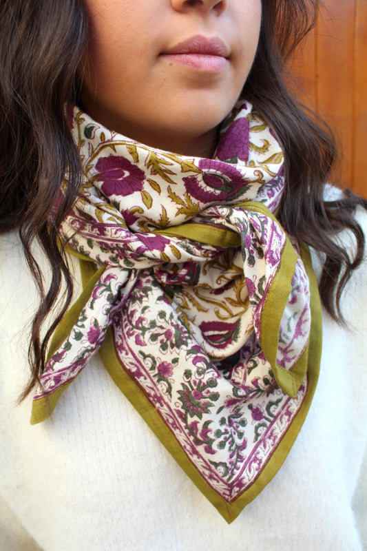 Foulard indien (grand format) ♡ Mina amethyste