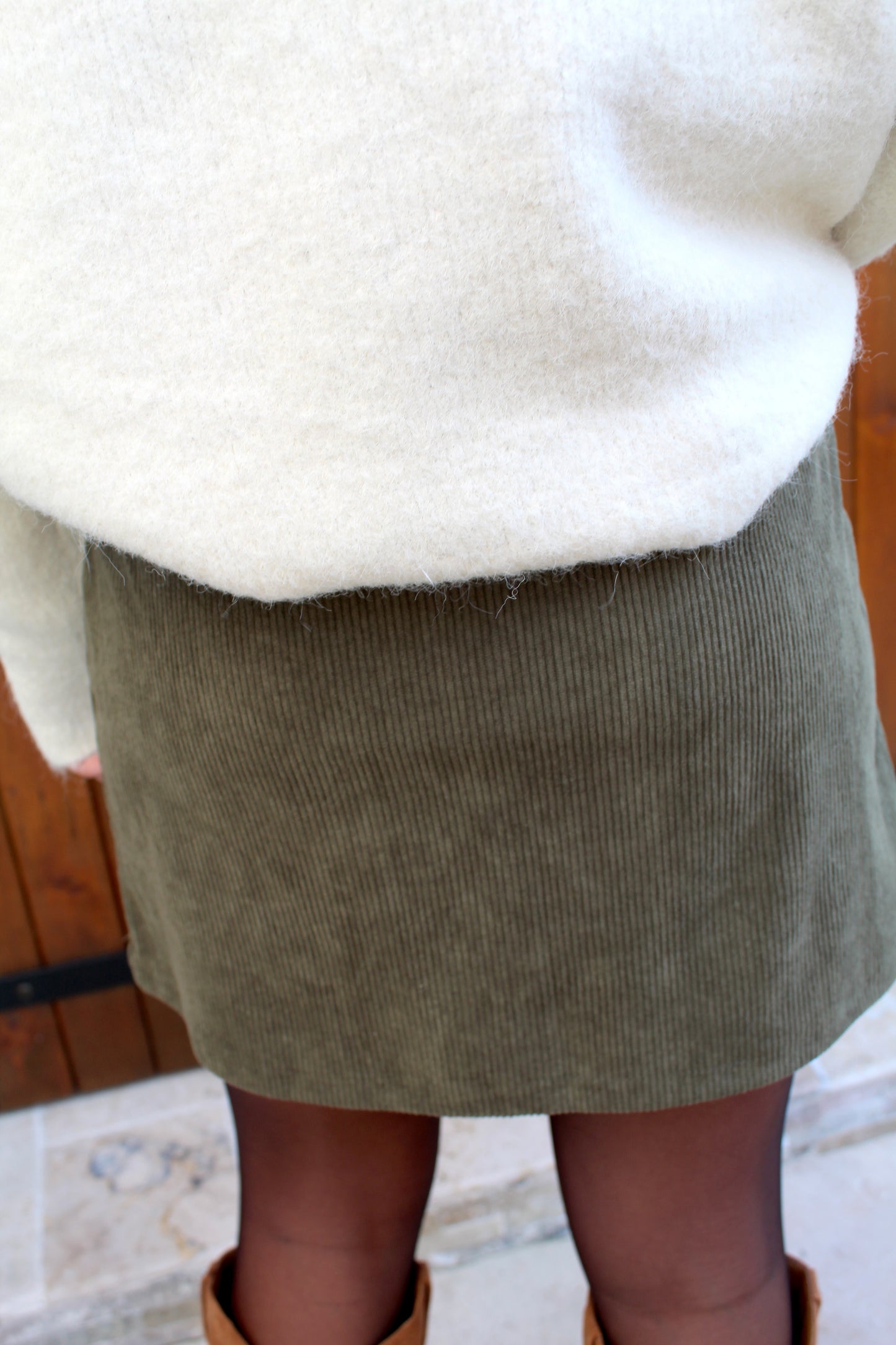 Jupe velours kaki ♡