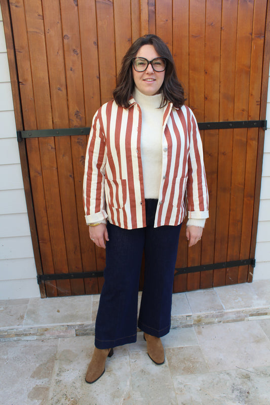 Veste rayée terracotta ♡