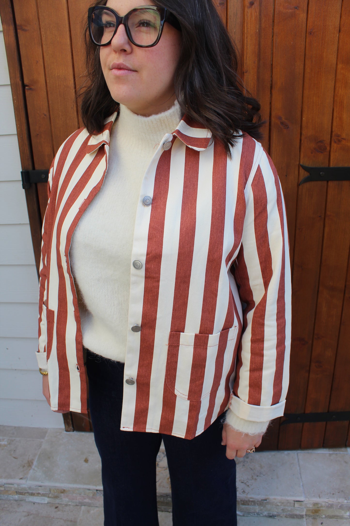 Veste rayée terracotta ♡