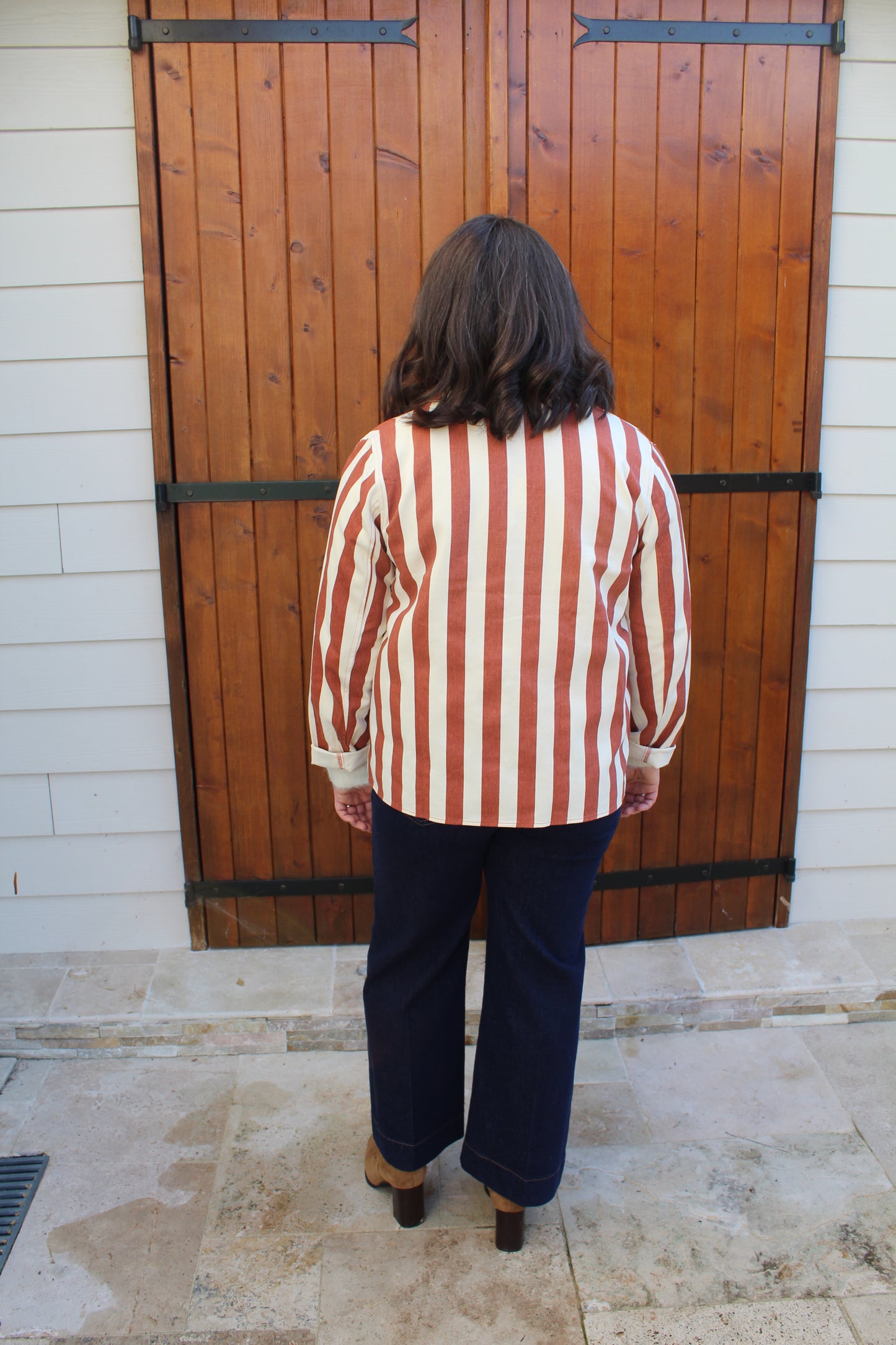 Veste rayée terracotta ♡