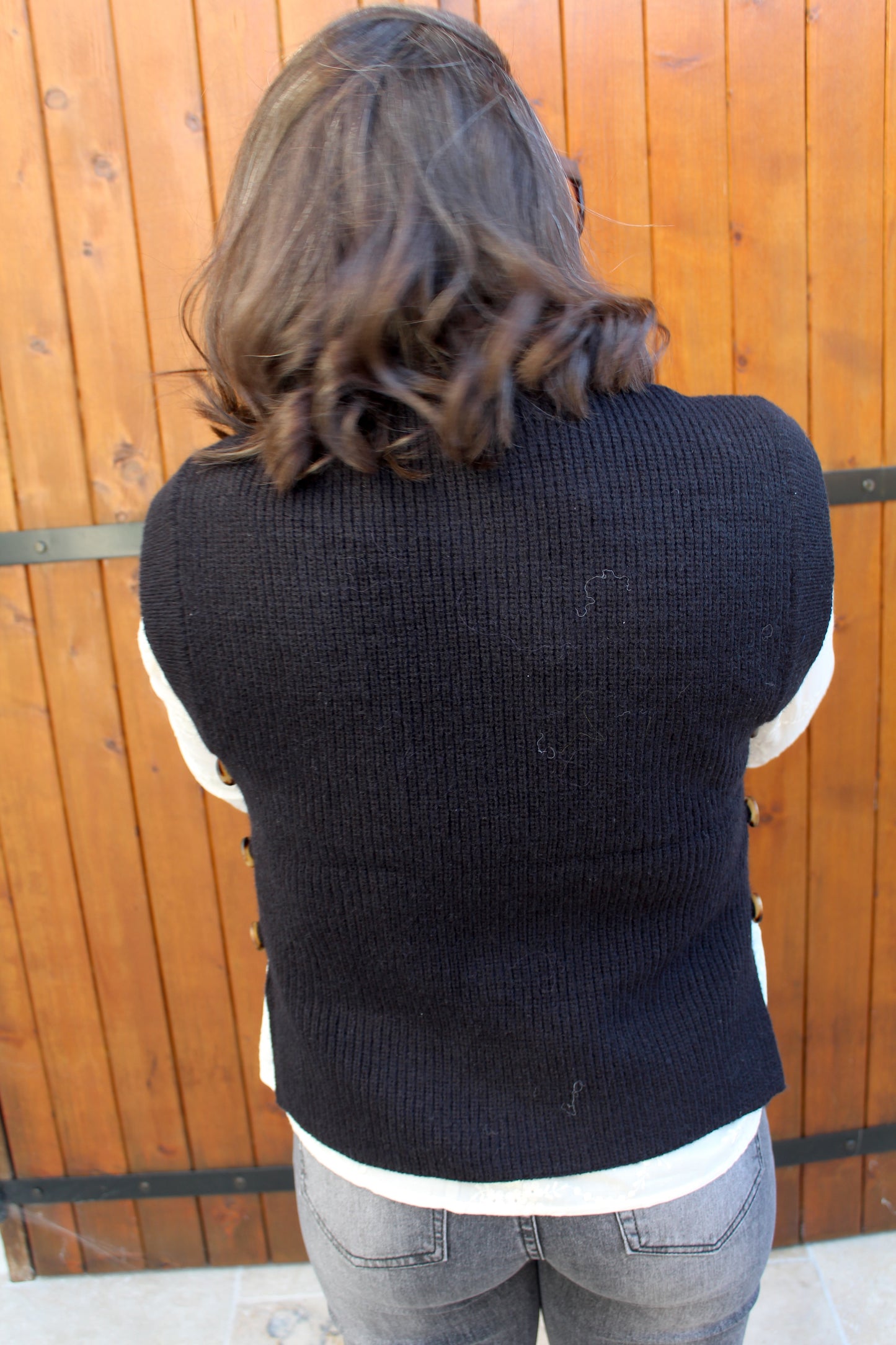 Pull sans manche noir ♡