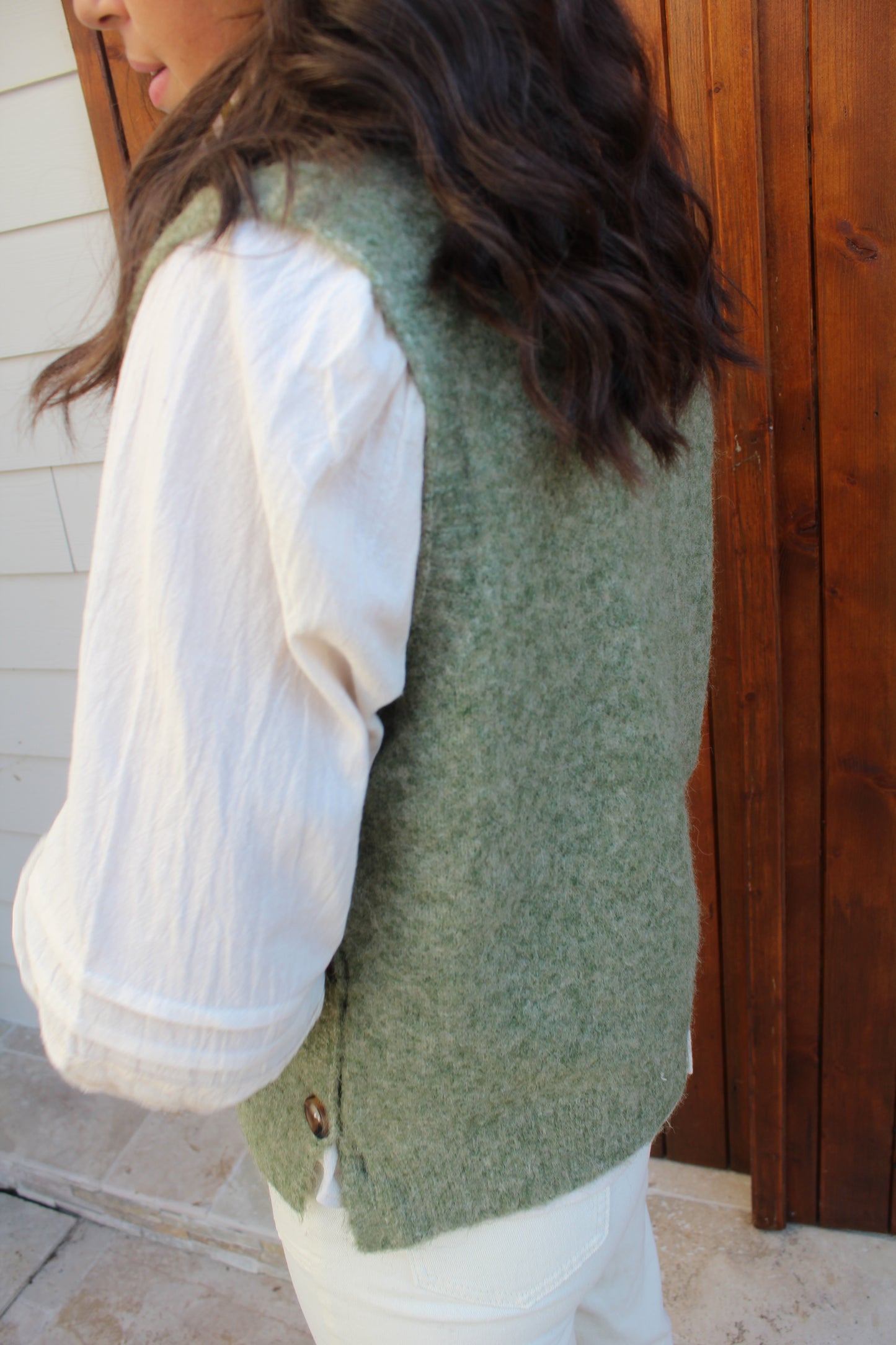 Pull sans manche kaki ♡