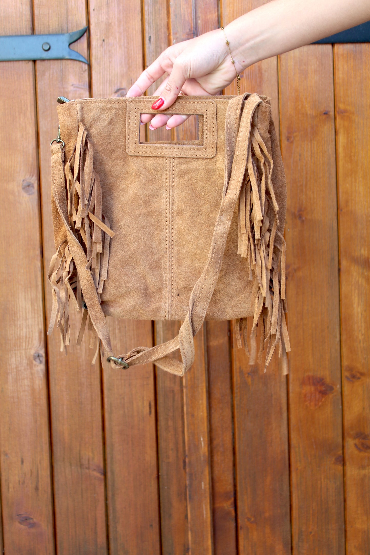 Sac à franges léopard camel ♡