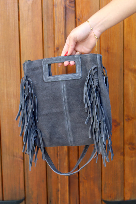 Sac à franges gris ♡
